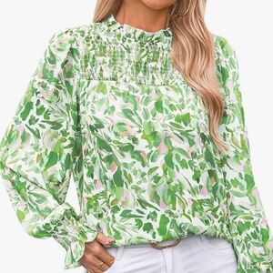 NWT Floral Green Blouse